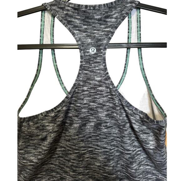 Lululemon Cool Racerback Tank Top Sleeveless Heathered Gray White Size 4 - Picture 6 of 8